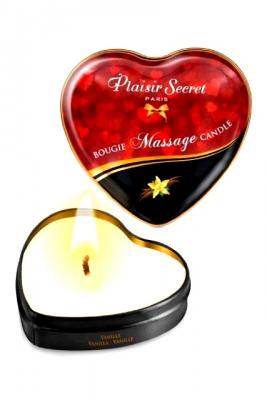 Масажна свічка-серце Plaisirs Secrets - Ваніль (35 мл)