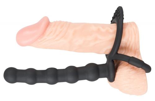 Насадка для аналу / ерекційне кільце Black Velvets Cock & ball ring